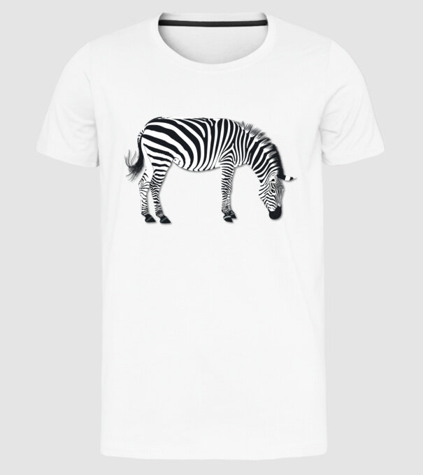 Zebră model alb pe tricou