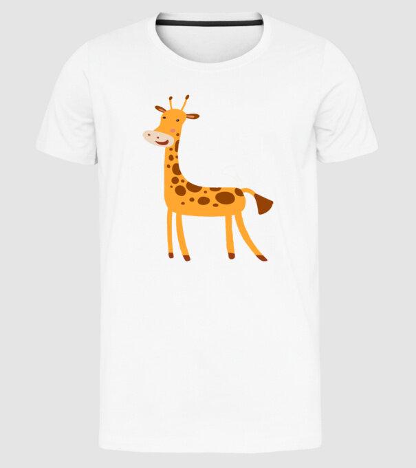 Girafă drăguță model alb pe tricou