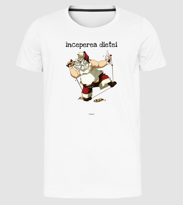 începerea dietei - 1 ianuarie model alb pe tricou