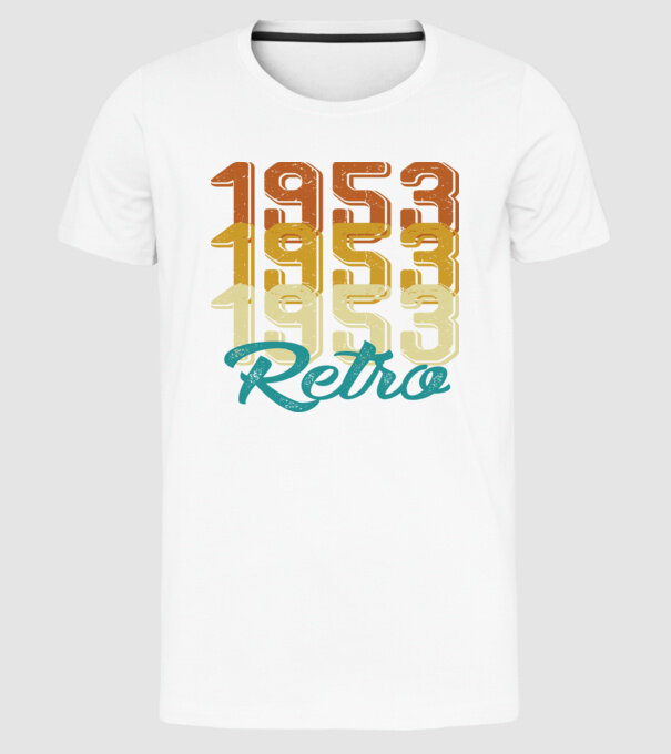 1953 Retro model alb pe tricou