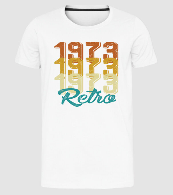 1973 retro model alb pe tricou