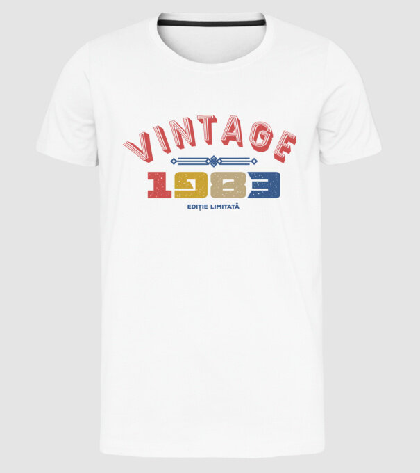 1983 Ediție limitată model alb pe tricou