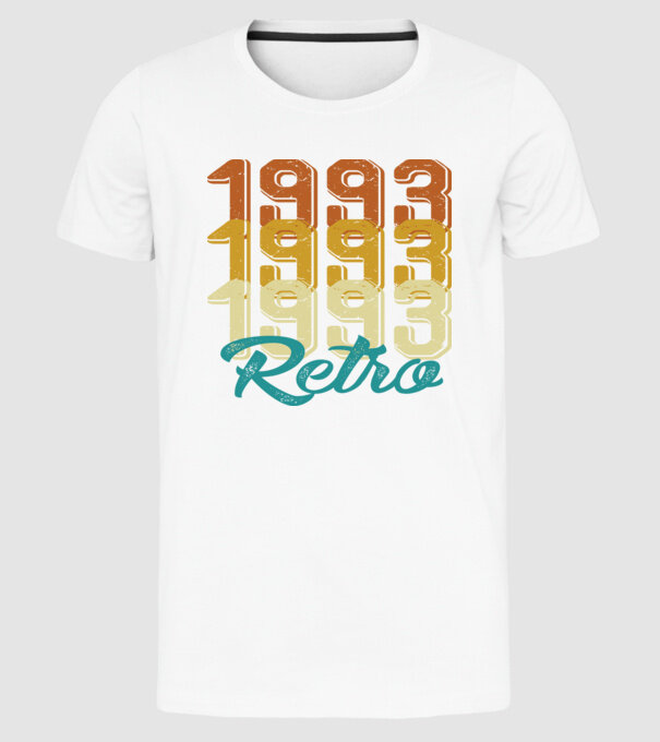1993 retro model alb pe tricou