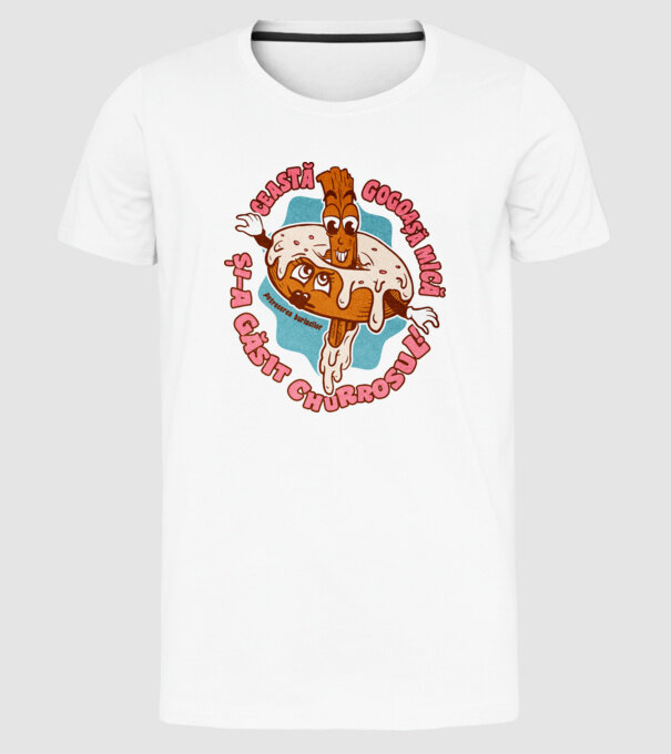 această gogoașă mică și-a găsit churrosul model alb pe tricou