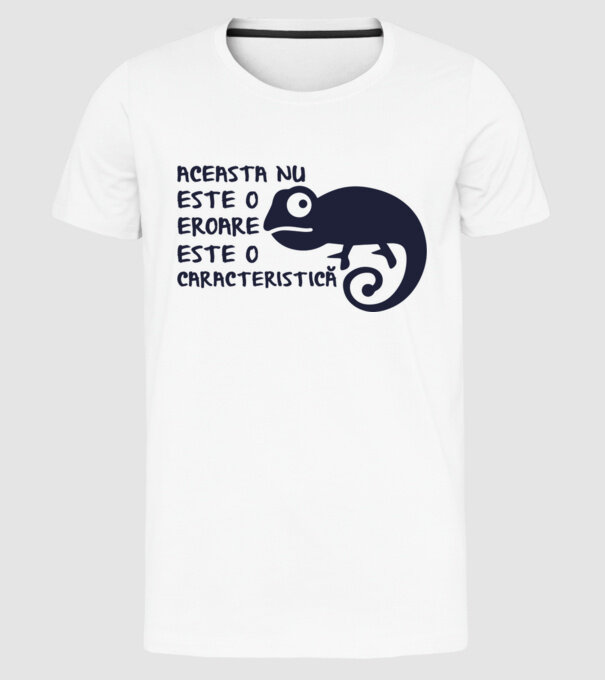 Aceasta nu este o eroare, este o caracteristică model alb pe tricou