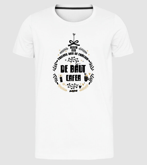 acesta este tricoul meu de Crăciun_de băut cafea model alb pe tricou