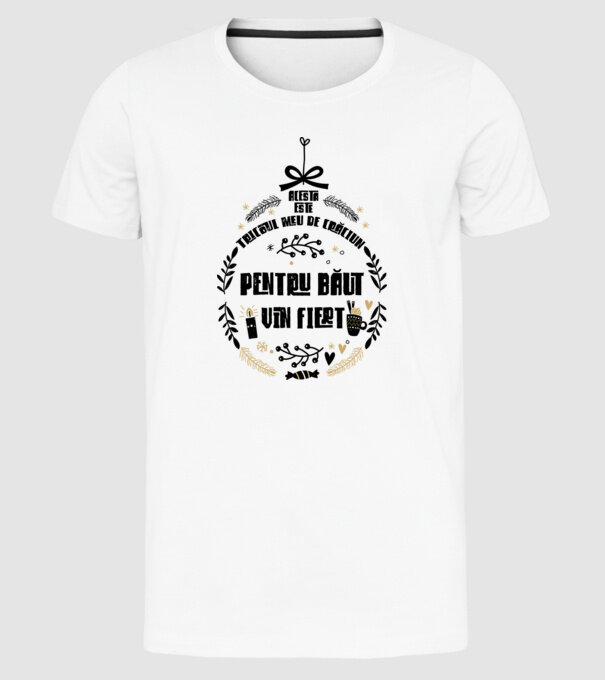 acesta este tricoul meu de Crăciun_pentru băut vin fiert model alb pe tricou