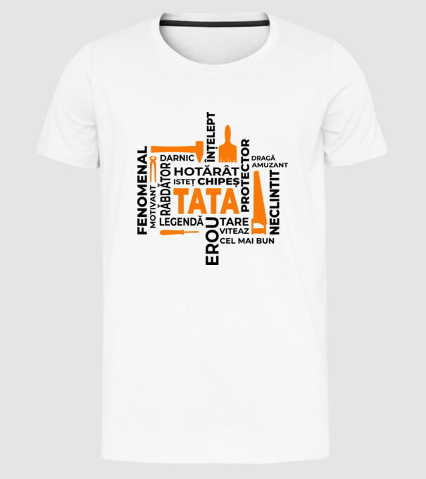 Acronimele tatălui model alb pe tricou