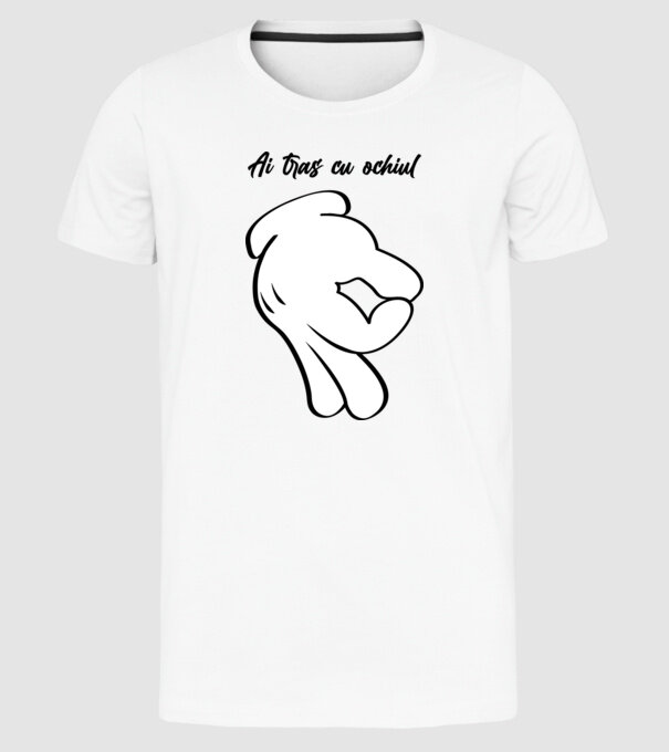 Ai tras cu ochiul model alb pe tricou