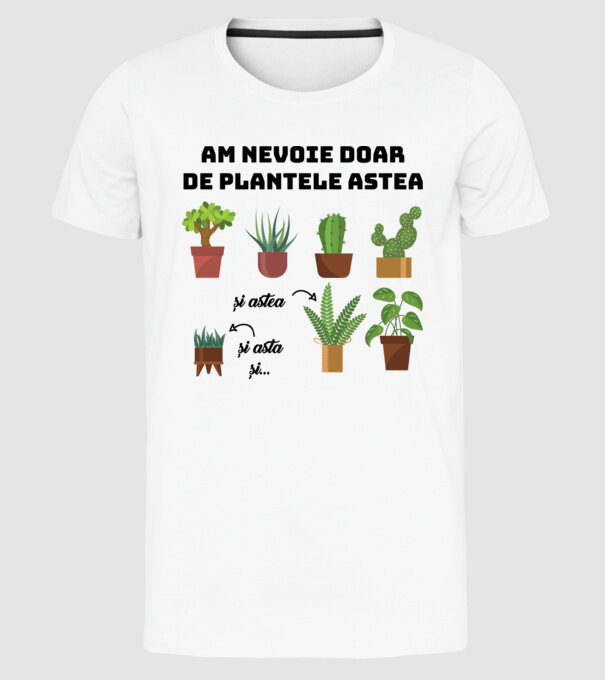 am nevoie doar de plantele astea model alb pe tricou