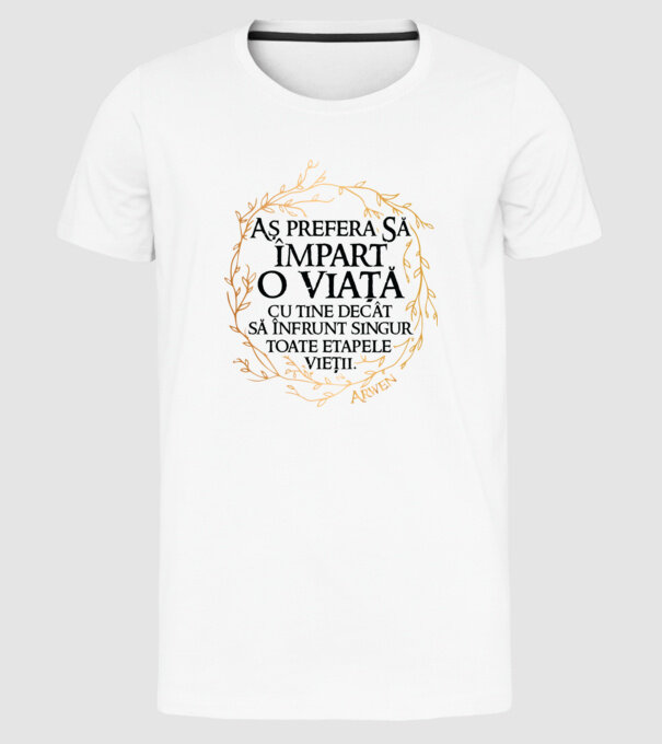 Arwen model alb pe tricou