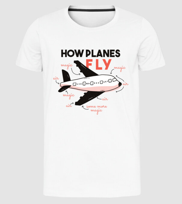 Avioane model alb pe tricou