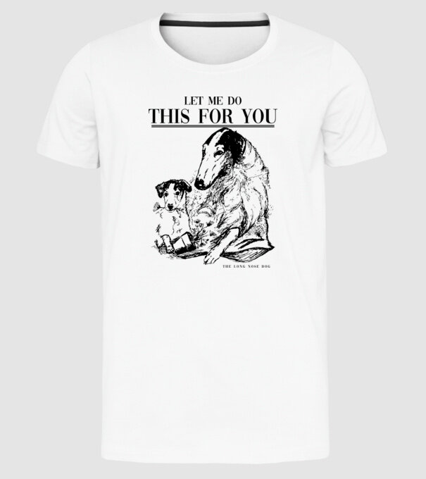BORZOI Elagant model alb pe tricou