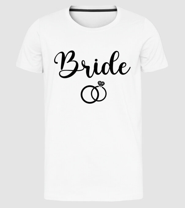 Bride model alb pe tricou