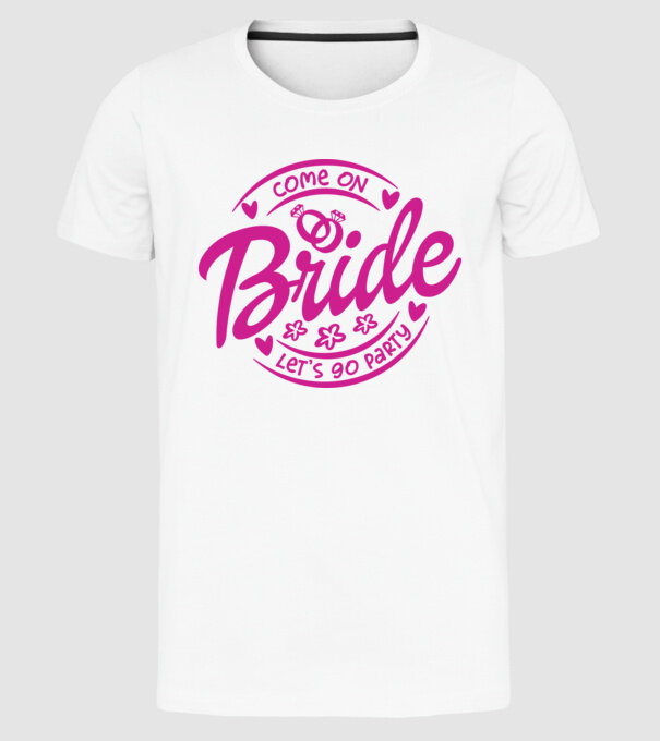 Bride Barbie lets go party model alb pe tricou