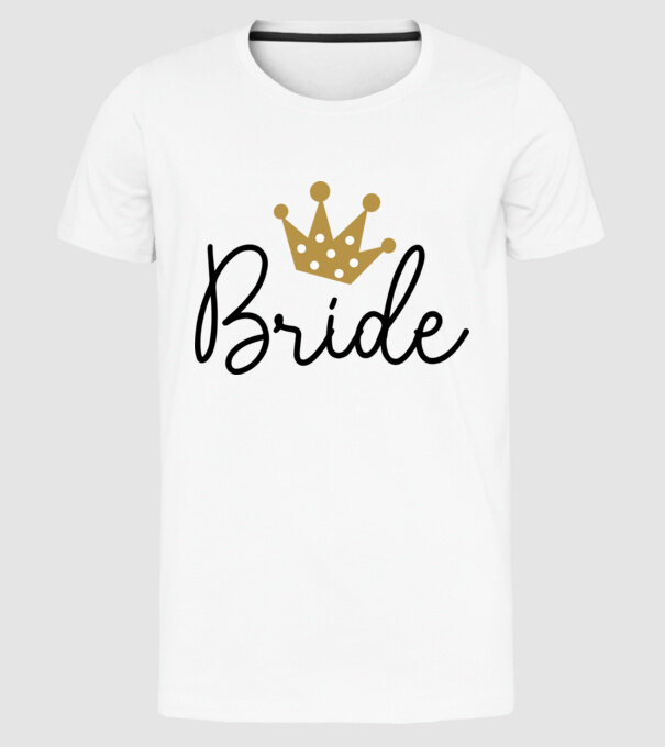 Bride princess model alb pe tricou