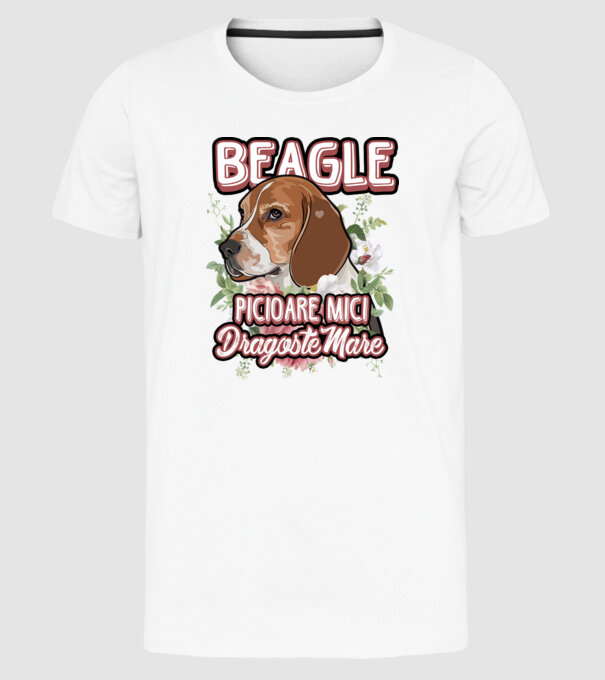 Bulldog francez picioare mici dragoste mare model alb pe tricou