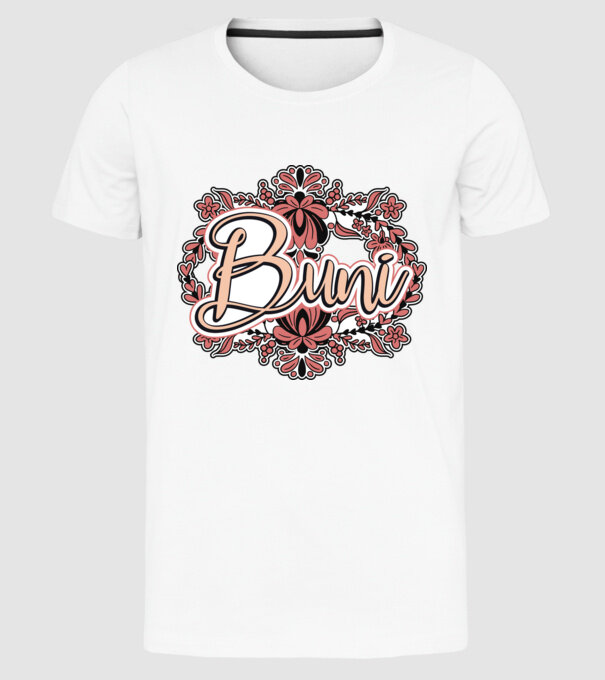 Buni model alb pe tricou