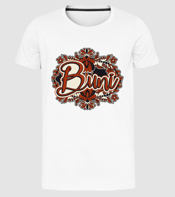 Buni model alb pe tricou