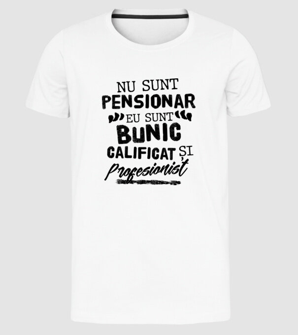 Bunicul profesionist model alb pe tricou