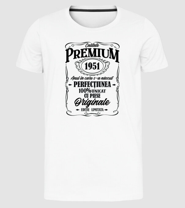 calitate premium -1951 - anul în care s-a născut - perfecțiunea - 100% unicat, cu piese originale, ediție limitată model alb pe tricou