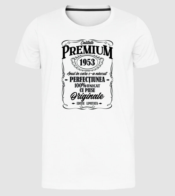 calitate premium -1953 - anul în care s-a născut - perfecțiunea - 100% unicat, cu piese originale, ediție limitată model alb pe tricou