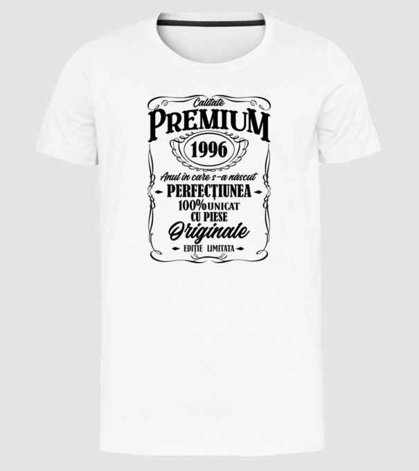 calitate premium -1996 - anul în care s-a născut - perfecțiunea - 100% unicat, cu piese originale, ediție limitată model alb pe tricou