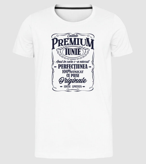 calitate premium -iunie- anul în care s-a născut - perfecțiunea - 100% unicat, cu piese originale, ediție limitată model alb pe tricou