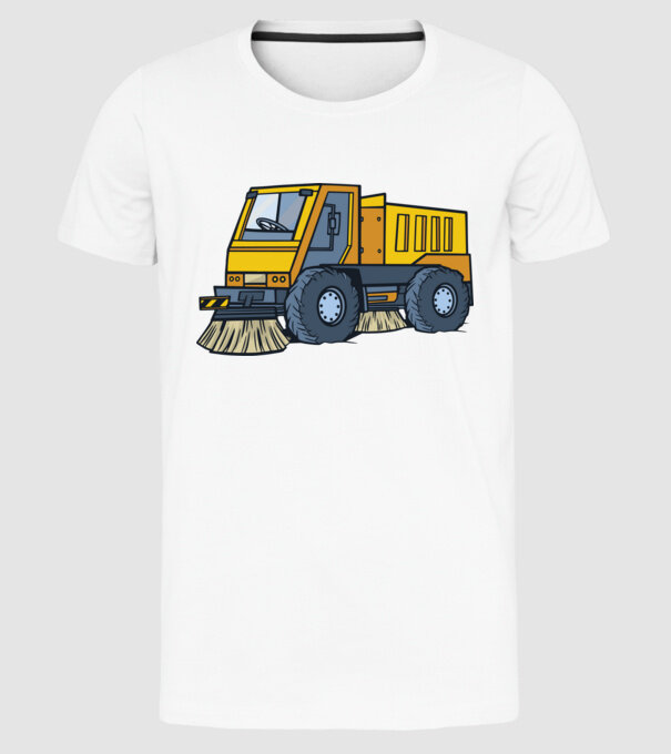 Camioane model alb pe tricou