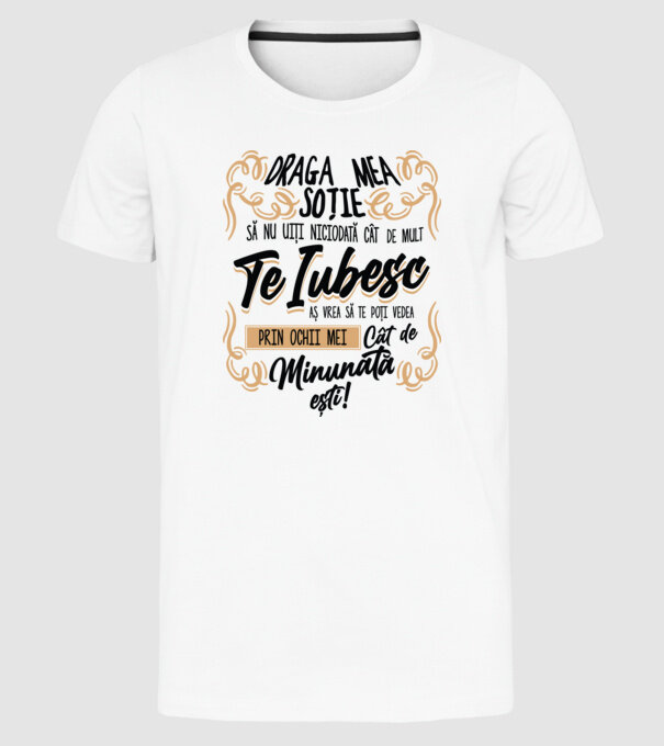 Cât de minunată ești model alb pe tricou