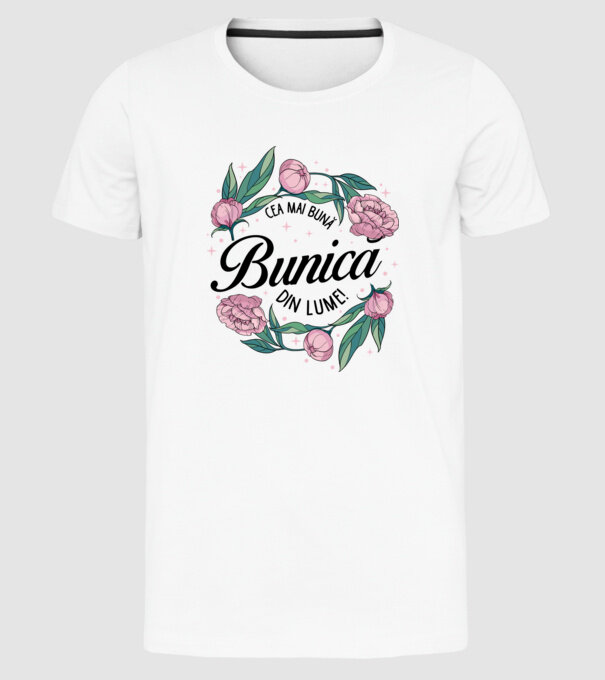 Cea mai bună bunică din lume! model alb pe tricou