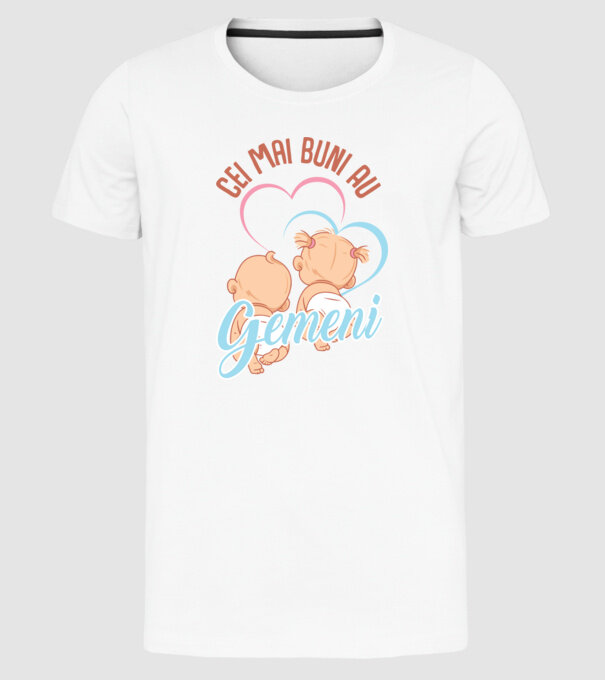Cei mai buni au gemeni model alb pe tricou