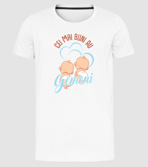 Cei mai buni au gemeni model alb pe tricou