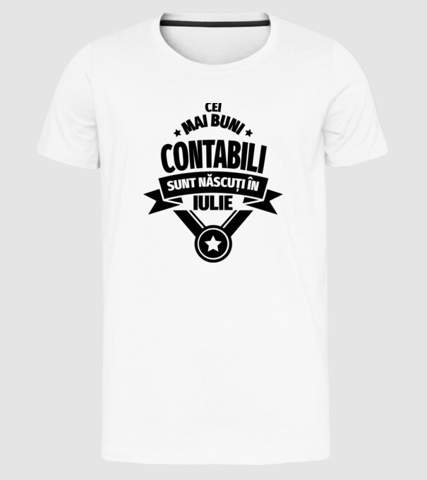 Cei mai buni contabili sunt născuți în Iulie model alb pe tricou