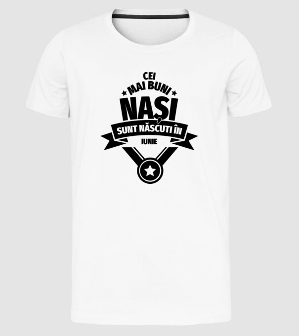 Cei mai buni nași sunt născuți în iunie. model alb pe tricou