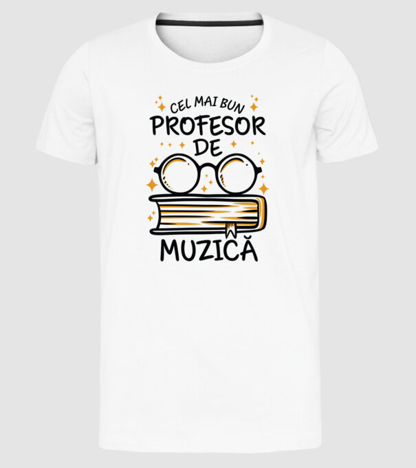 Cel mai profesor muzică model alb pe tricou