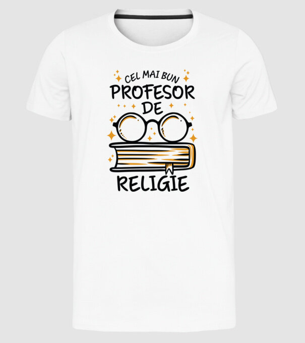Cel mai profesor religie model alb pe tricou