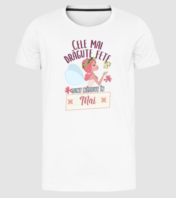 Cele mai drăguțe fete sunt născute în mai. model alb pe tricou
