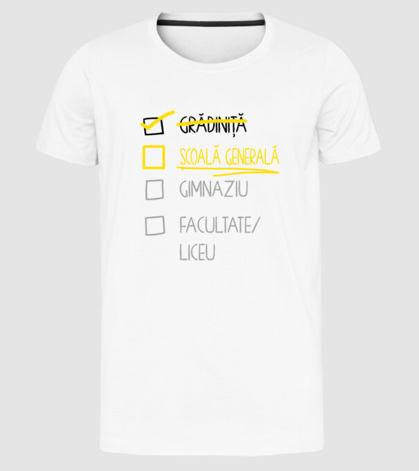 Cheklist educație - grădiniță alb model alb pe tricou