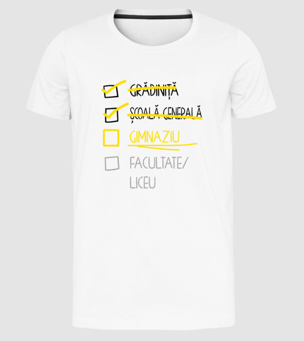 Cheklist educație - Școala primară alb model alb pe tricou