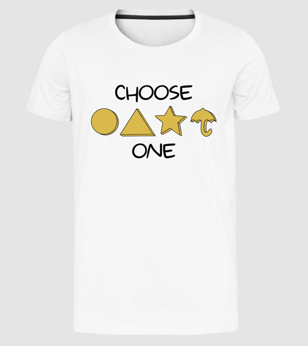 choose one squid game model alb pe tricou