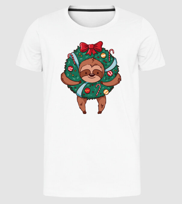 Christmas model alb pe tricou