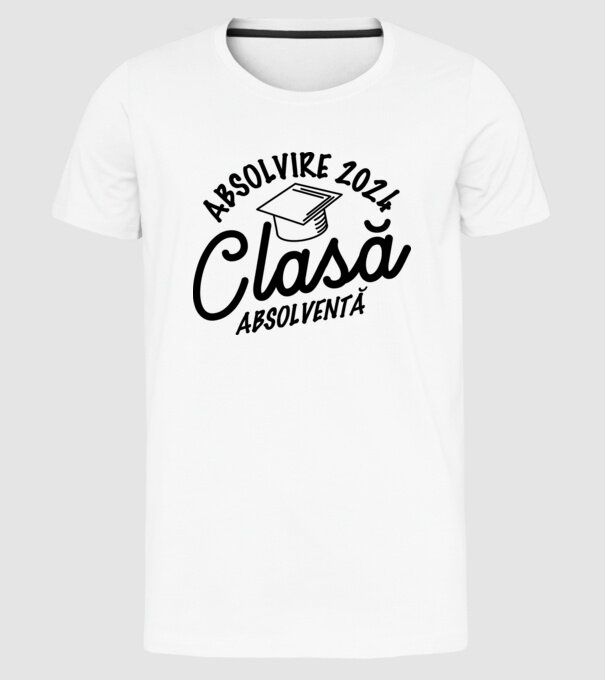 Clasă absolventă model alb pe tricou