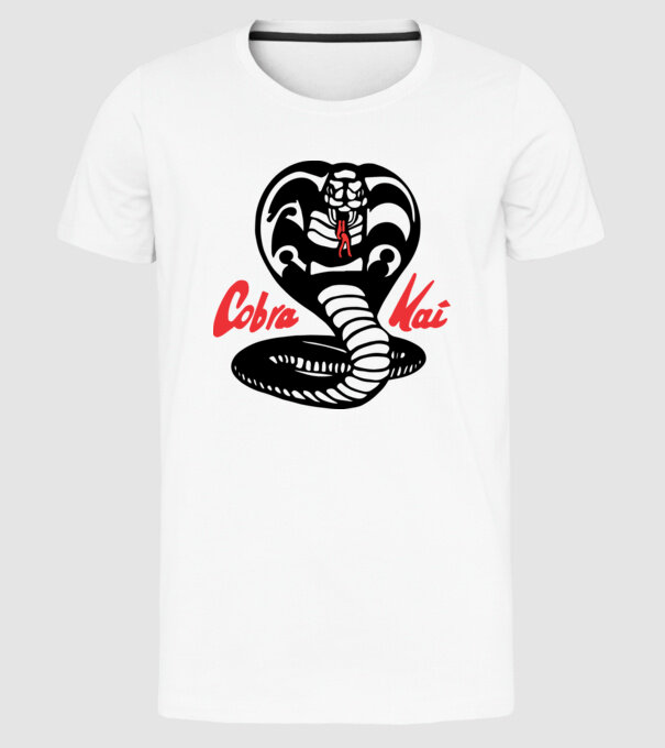cobra kai classic logo model alb pe tricou