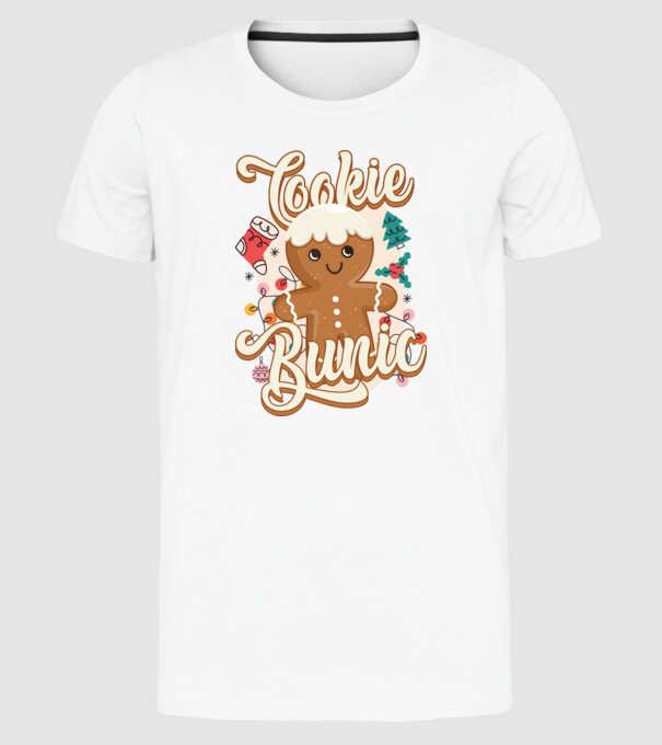 Cookie bunic model alb pe tricou