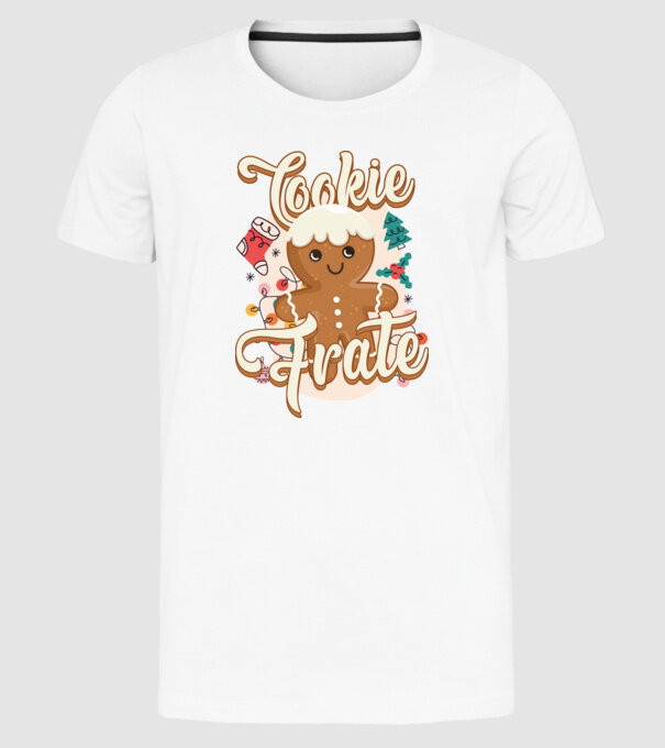 Cookie frate model alb pe tricou