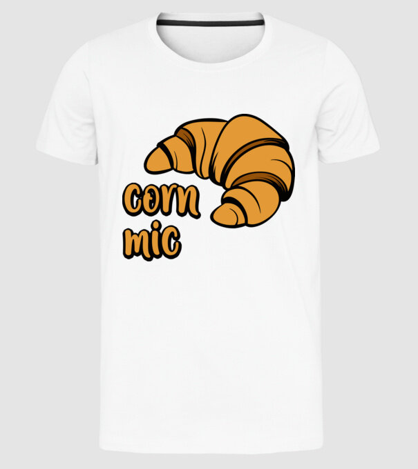 corn mic model alb pe tricou
