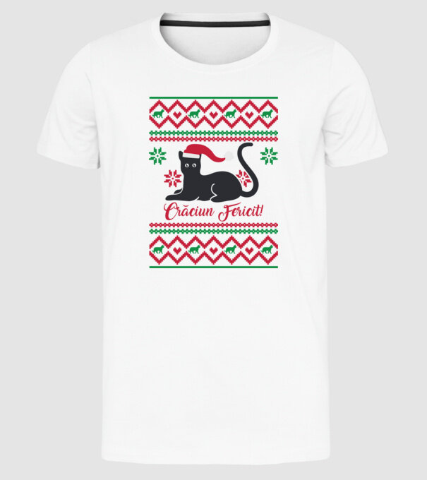 crăciun fericit model alb pe tricou