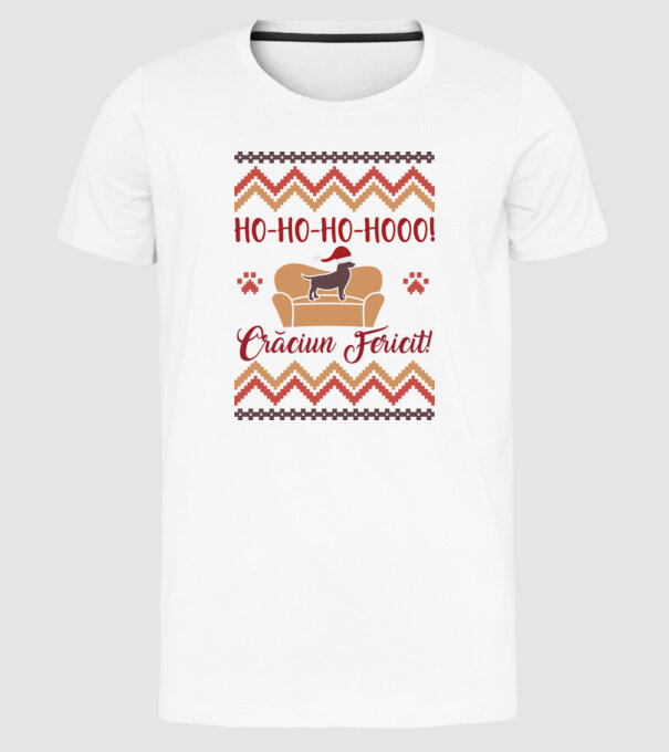 un Crăciun ho-ho-hoo-hoo fericit! model alb pe tricou