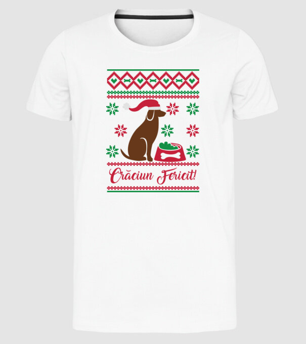 crăciun fericit model alb pe tricou